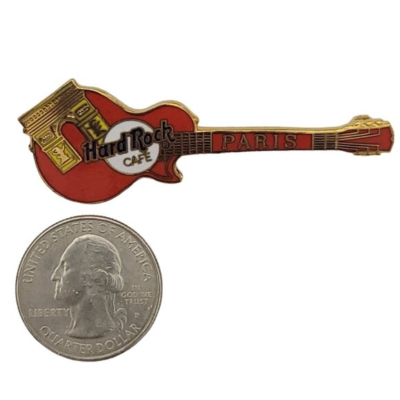 Hard Rock Cafe Paris Arc de Triomphe Red Les Paul Guitar Pin K469 - Picture 5 of 7